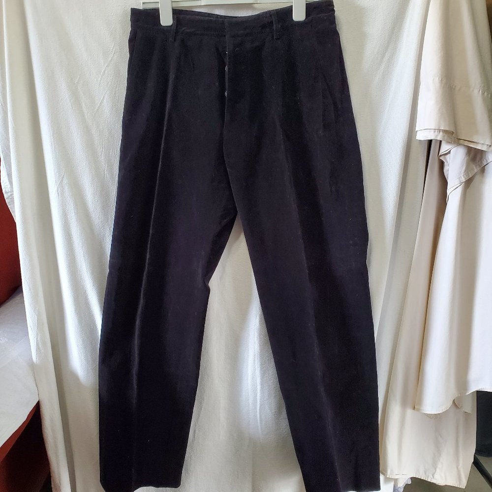 Yves Saint Laurent Rive Gauche Black Velvet Pants Men's Size 48 EU/ 34 x 32 US